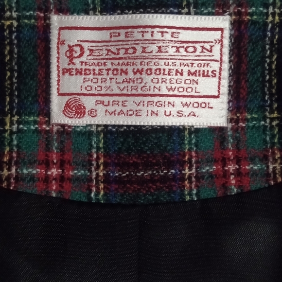 Pendleton Authentic Black Stewart Tartan Plaid Blazer Skirt Wool Suit Set Size 8 - Picture 11 of 14